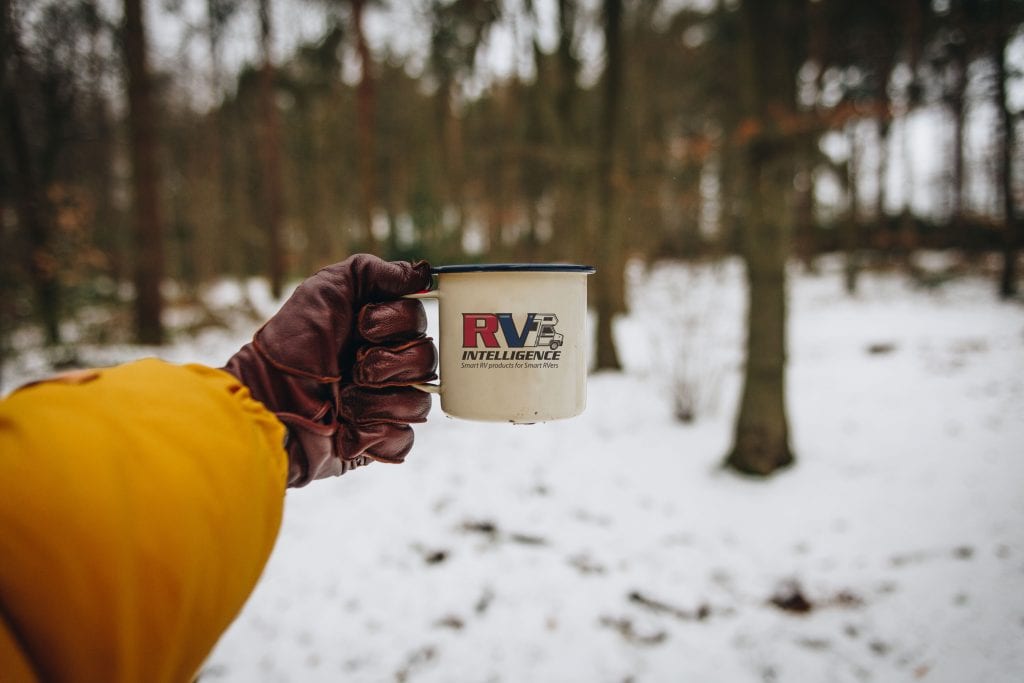 Contact RV Intelligence logo on coffee cup